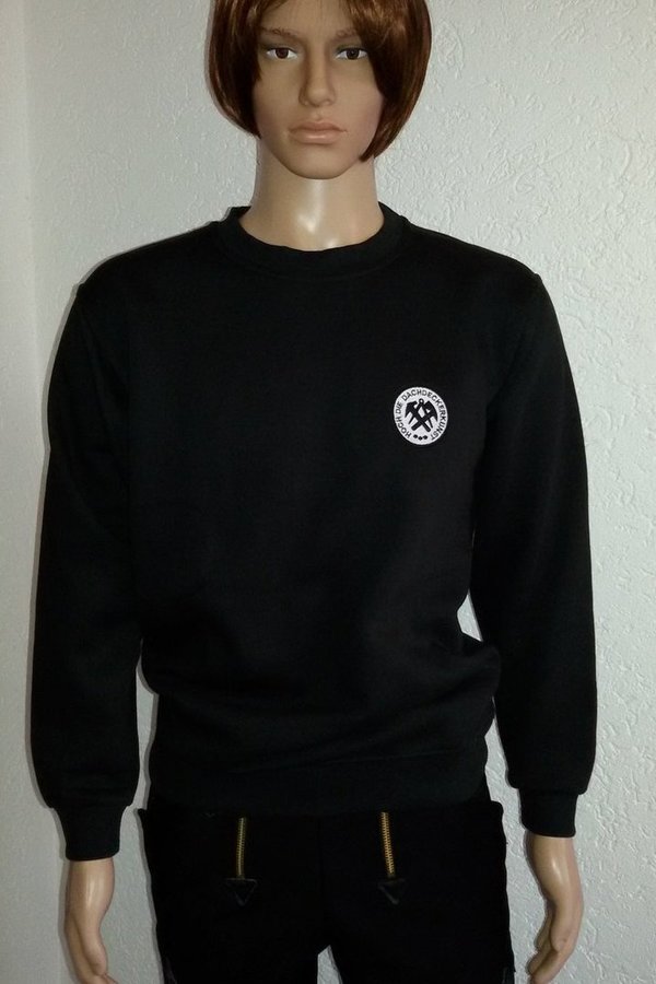Arbeitspullover Sweatshirt schwarz mit Dachdecker Emblem Gestickt