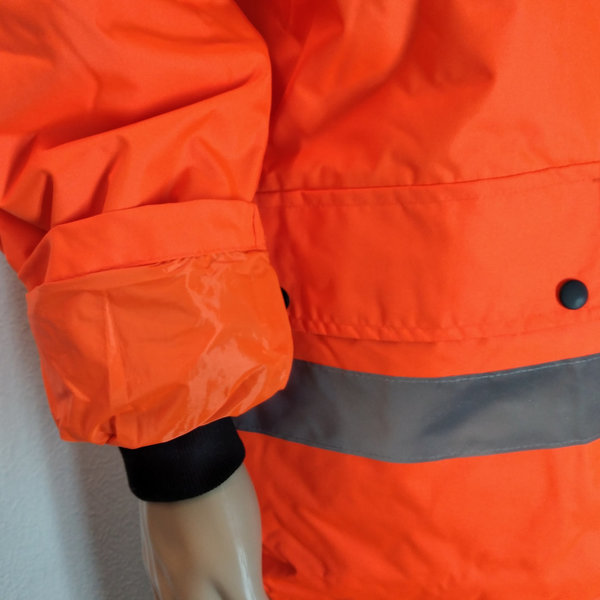 Arbeitsjacke Warnschutzjacke Parka Warnjacke Neon Orange Safety Jacket Regenparka Sicherheitsjacke