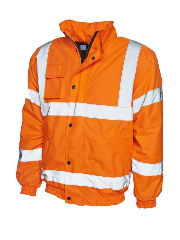 Arbeitsjacke Warnschutzjacke Warnjacke Bomberjacke orange Sicherheitsjacke Baustellenjacke leuchtet