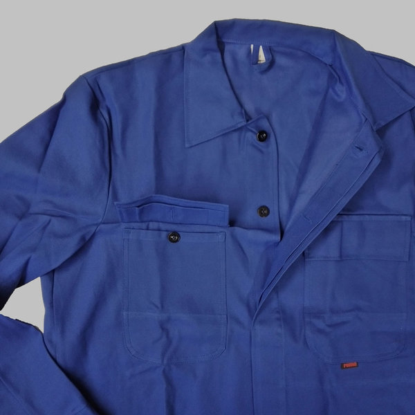 Herren Arbeitsjacke Langformjacke Bundjacke 100% Baumwolle Flammschutzhemd Schweißerhemd blau