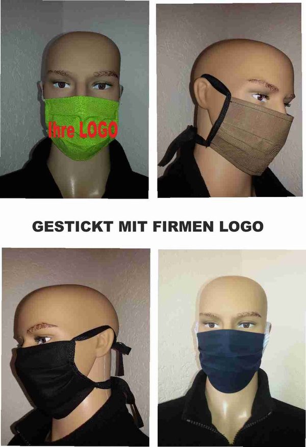 10 Stück Staubmaske Mask Mundschutz Nasenschutz mit Firmen Logo Gestickt