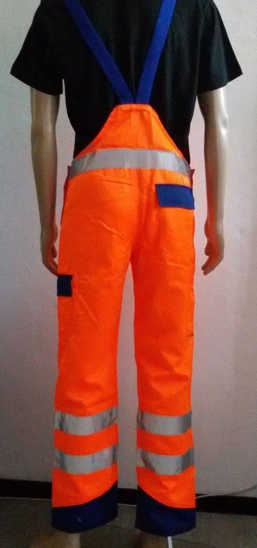 Warnschutz Arbeitshose Latzhose neon orange blau Restposten online Kaufen Herren Hose