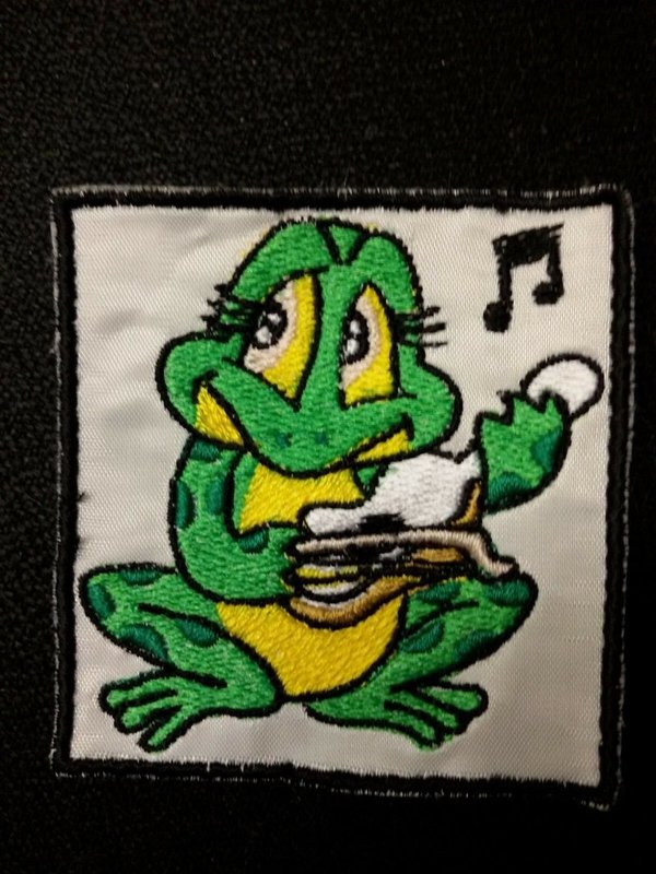 Aufnäher Frosch mit Gitarre zum Aufnähen der Artikel passt zu Kleinkinder für den Musikunterricht