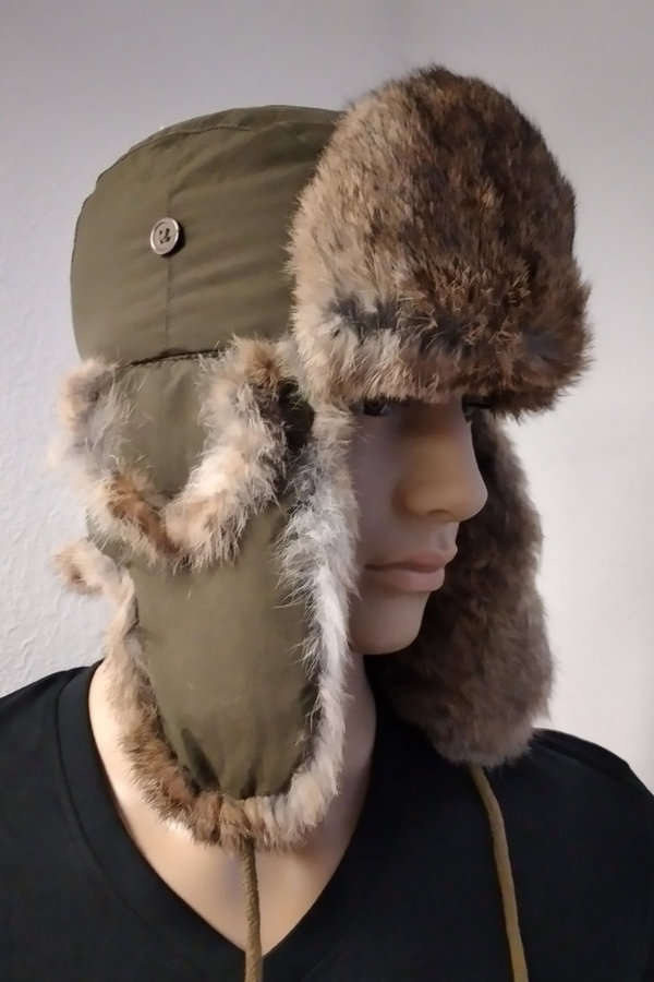 Russische  Wintermütze Schapka mit Echtfell