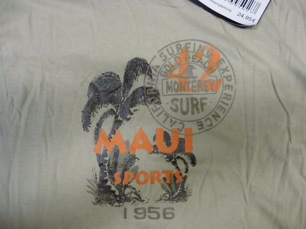 T-Shirt Maui Sports Größe 2XL Herren Shirts XXL beige Geburtstagsgeschenk Marken Shirt