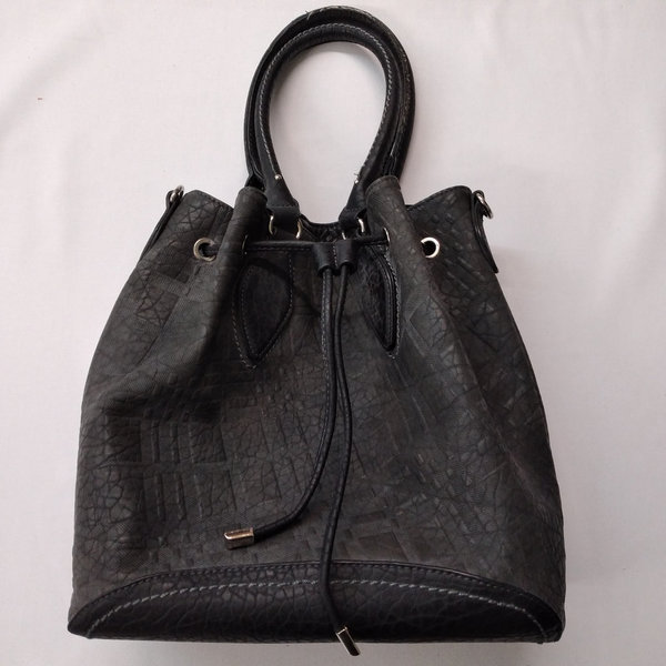 Damen Handtasche grau schwarz