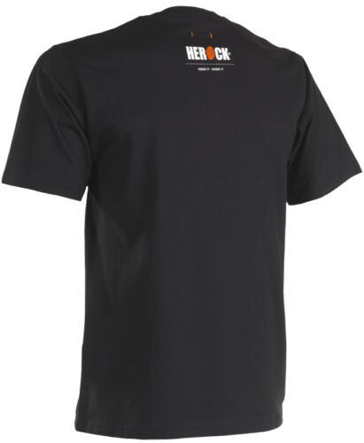Herren T-Shirt Herock We Work Hart gedruckt schwarz  weiß Größe S Freizeitshirt Geburtstagsgeschenk