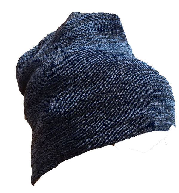 Winter Mütze blau-schwarz Strickmütze Arbeitsmütze
