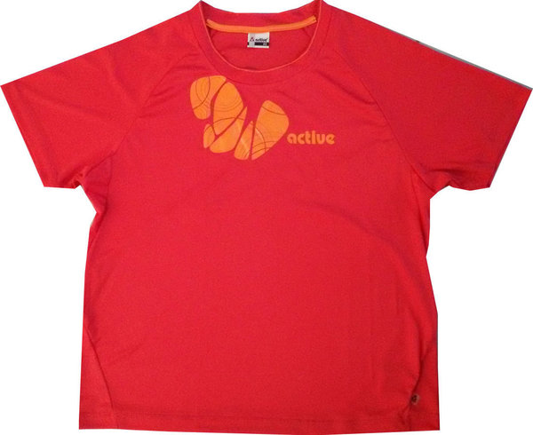 Damen Sport Shirt ACTIVE Größe 44 rot orange Fitness T-Shirt Personal Trainerin kaufen günstig