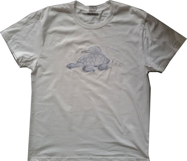 T-Shirt weiß mit Schildkröte Racing Team gestaltet online kaufen günstig Geburtstagsgeschenk