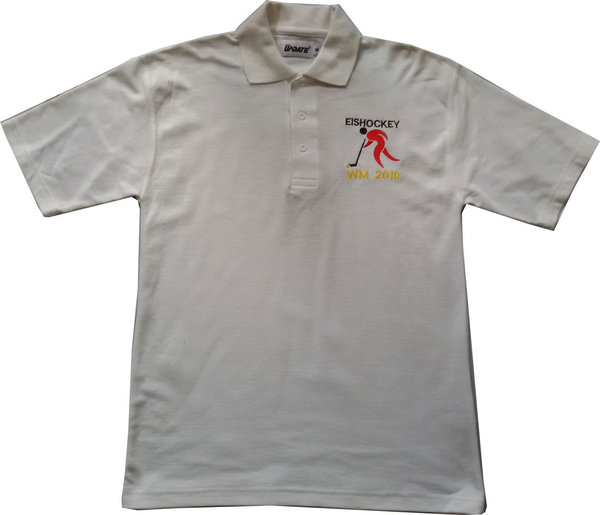 Polo-Shirt weiß Eishockey Größe M