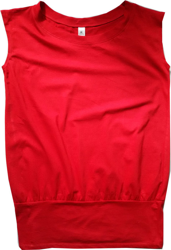 Damen Top T-Shirt rot Größe M ohne Ärmel Verkaufslager gestalten lassen günstig kaufen online
