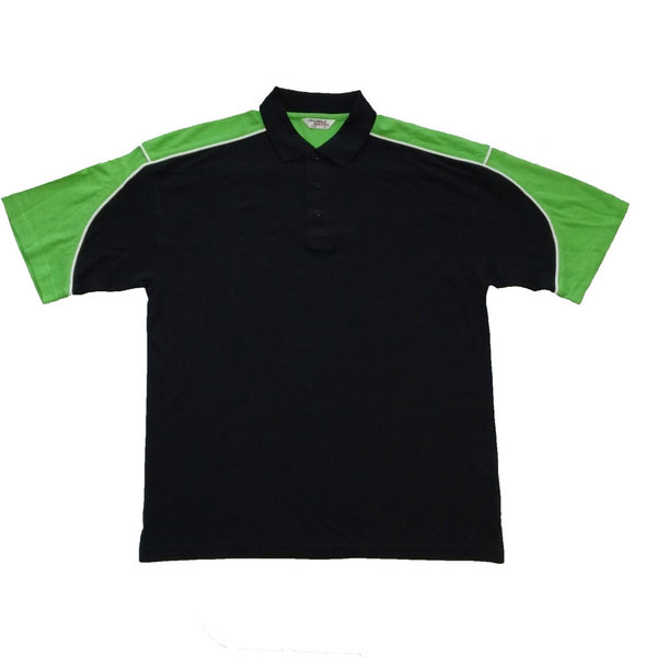 Herren Polo-Shirt schwarz grün Größe XL