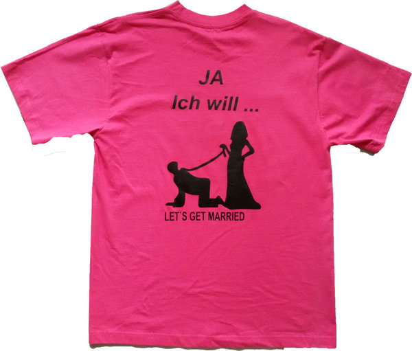 T-Shirt PINK JGA Bedruckt Größe M gestaltet online kaufen günstig Männer Geburtstagsgeschenk