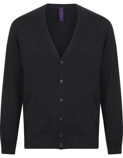 Herren V-Neck Strickjacke Cardigan schwarz Strickware Elegante Mode für stilsichere Männer Online