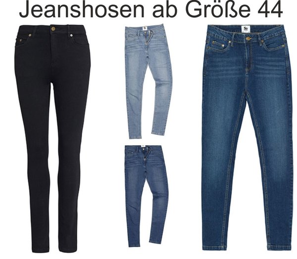 Damen Jeanshose Skinny Jeans ab Größe 44 Bluejeans dunkelblau Freizeithose Damenschnitt Hosen Shop
