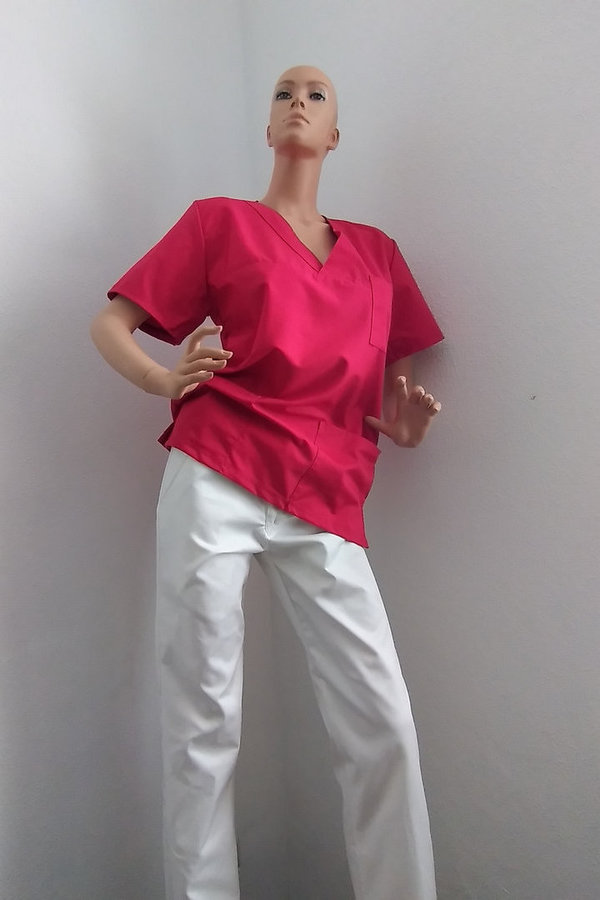 Damen Berufshose Hose Stretchhosen Blickdicht Klinikbedarf Bekleidung Bequeme Bundhose weiß