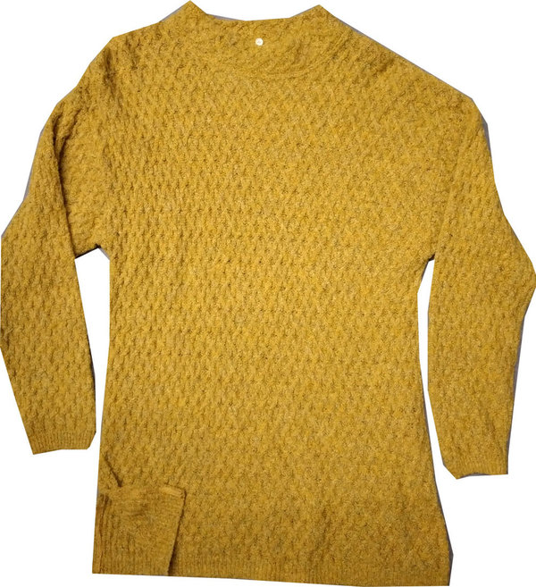 Grobstrickpullover Damenbekleidung Pullover Oberteil gestrickt. der Ton glänzt in Sonnengelb Gold