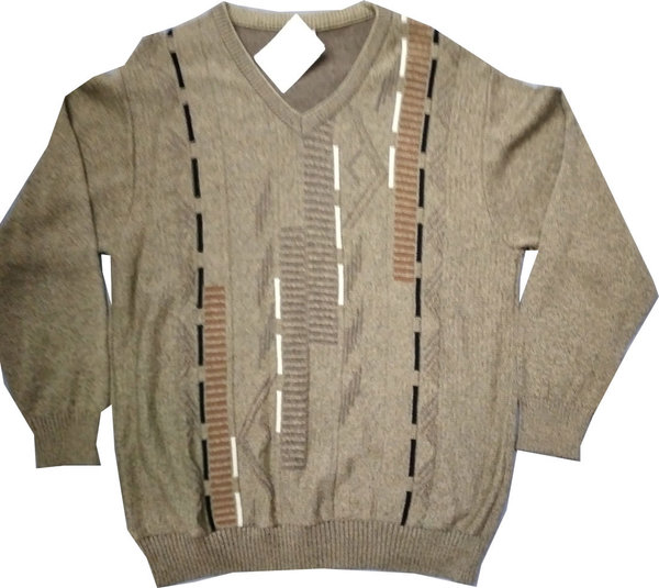 Größe 50 Herren Pullover Sweatshirt Kragen mit Muster Herrenbekleidung Herrenausstatter