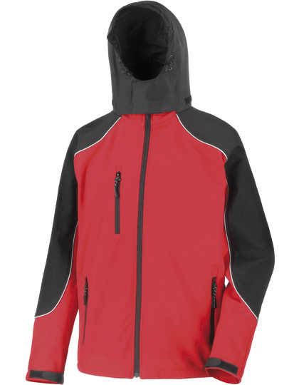 Winter Softshelljacke mit Kapuze schwarz, rot-schwarz, marine, grau-schwarz Hooded Soft Shell Jacket
