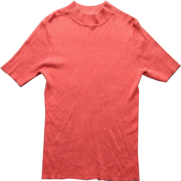 Größe XS Damen T-Shirt Strick Qualität hellrot Tomatenrot Top-Qualität Strickwaren T-Shirt  Strick