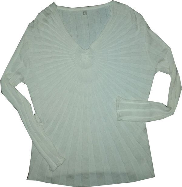 Größe 42 46 Damen Pullover in weiß feine Strickwaren hochwertige Streifen schöne Damenbekleidung