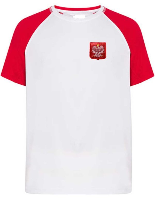 Sport T-Shirt Contrast Man weiß rot Polen Polska Fußballshirt Fanartikel Koszulka online kaufen