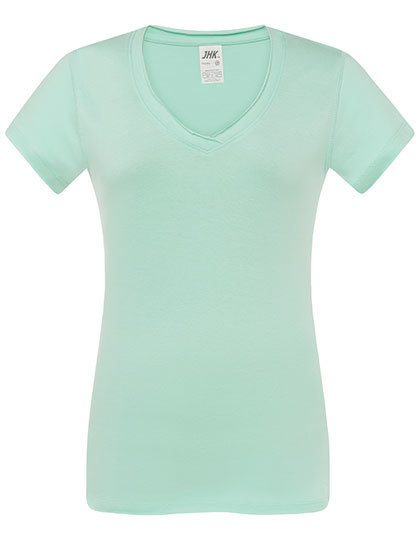 V-Ausschnitt Damen T-Shirt Fuchsia Türkis Weiß Royalblau Grau Mint Green Schwarz