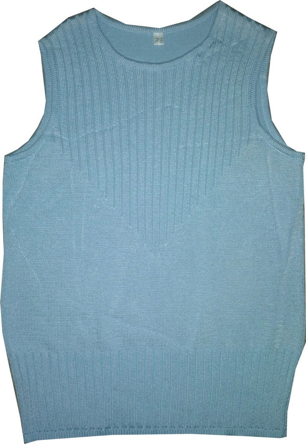 Größe 38 und 46 Damen Shirts ohne Ärmel Muskelshirt T-Shirt Frauenkleidung blau Baby blau hellblau