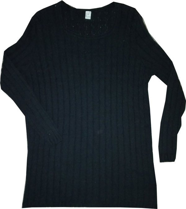 Größe 38 Damen Pullover Sommerpullover Feinstrickpullover Rundhals Damenbekleidung schwarzer Pulli