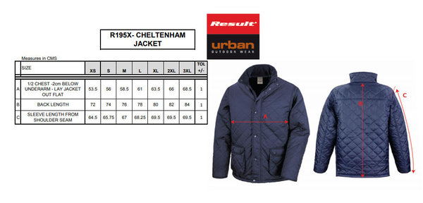Cheltenham Jacket Gesteppte Winddichte Resullt  Herren Damen  Jacke Steppjacke Übergangsjacke