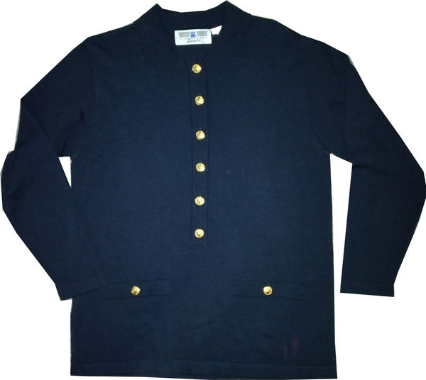 Größe 38 Damenjacke Feinstrick Hochwertigen Knöpfen mit zwei Taschen Jacke Strickjacke Navy