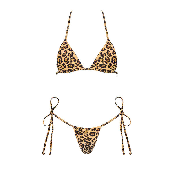 OB Bikini Leo Leopard Damen Sexy Bademode Sommer Bekleidung Strand Kleidung Mini Bikini Pool Wasser