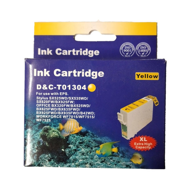 Druckerpatronen Kompatibel zu Epson 13 T01304 Yellow Tintenpatrone für Stylus Tintenstrahldrucker