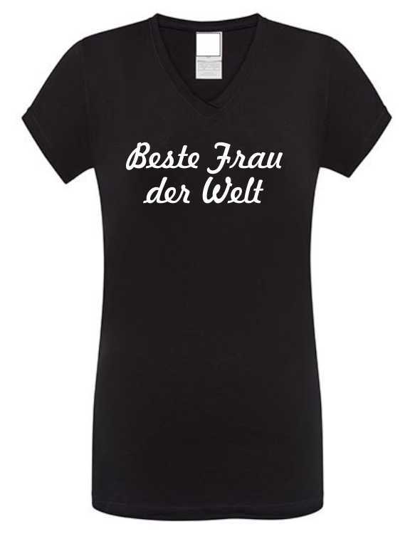 Damen Shirt Beste Frau der Welt Lustige Sprüche Geschenkidee für Frauen T-Shirt in schwarz Frollein