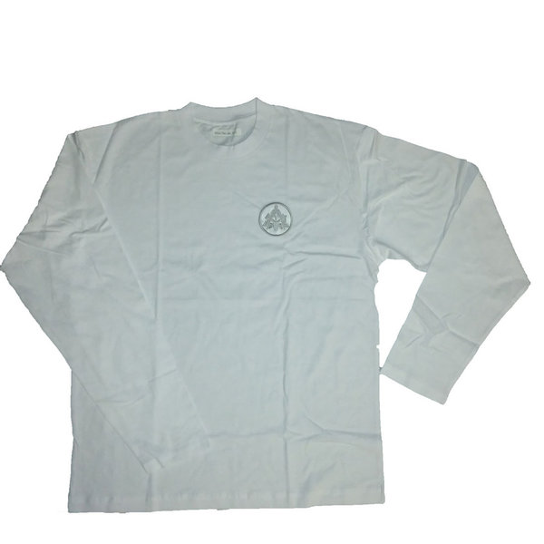 Longsleeve Cotton weiß Maurer Emblem T-Shirt Langarmshirts Arbeitsshirt Berufskleidung für Handwerke