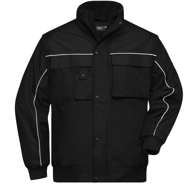 Herren Arbeitsjacke schwarz Berufsjacke Moderne Winterjacke Weste Funktionsjacke Freizeitjacke Jacke