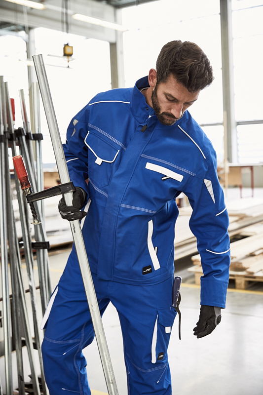 Arbeitsjacke für Sanitär Elektro & Installationsgewerbe Berufsjacke leichte Canvas Sommer Jacke Blau