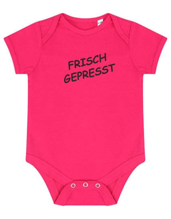 Bodysuit Baby Body Babywäsche für Jungs & Mädchen lustige Sprüche FRISCH GEPRESST Babykleidung