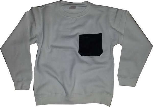 Maler & Maurer Pullover Sweatshirt weiß mit Brusttasche Arbeitssweatshirt Berufskleidung Sweater