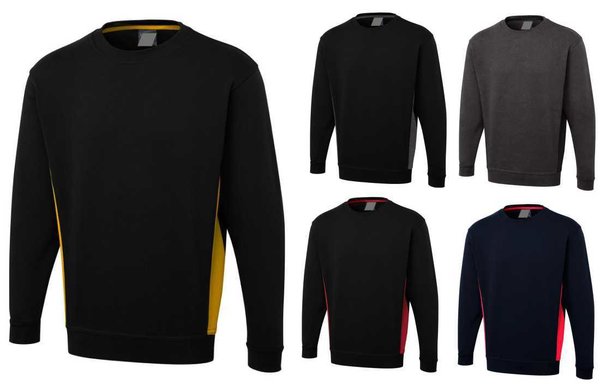 Damen & Herren Sweatshirt Arbeitspullover zweifarbig Top Qualität Berufspulli Team Arbeitskleidung