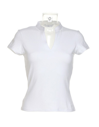 Kurzärmeliges Damenshirt mit elegantem V-Ausschnitt Damenkleidung Berufskleidung hohen Tragekomfort