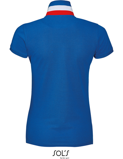 Pique Damen Polo Shirt Kontrast Shirt Freizeitbekleidung Kragen farblich abgesetzt