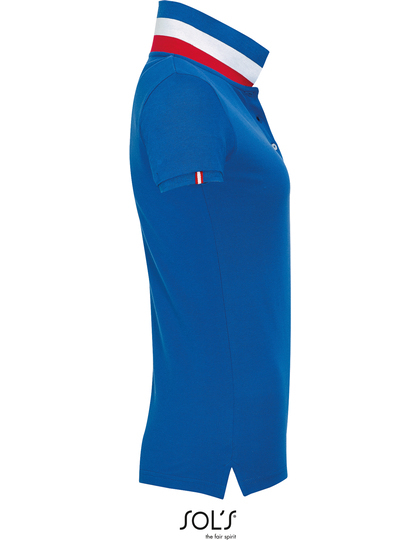 Pique Damen Polo Shirt Kontrast Shirt Freizeitbekleidung Kragen farblich abgesetzt