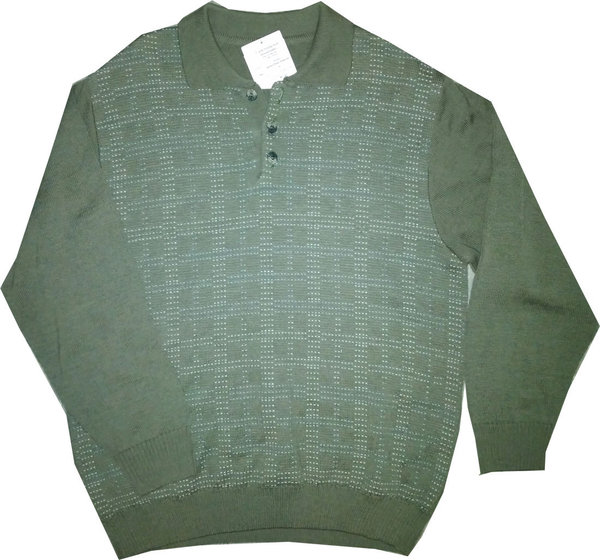 Größe 50 Herren Pullover grün gemustert mit Merino-Schurwolle Herrenkleidungsstück Herrenausstatter