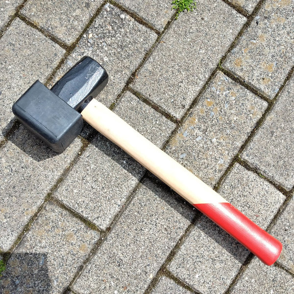 Pflasterhammer 1500 g Hammer Geschmiedet Poliert Fäustel Plattenlegehammer
