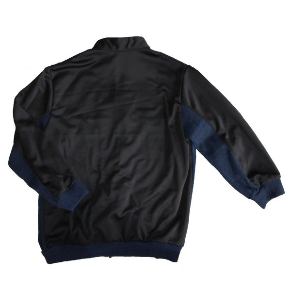 Herrenjacke Softsheljacke mit Strick schwarz royalblau Übergangsjacke Größe M Jacke mit Stehkragen