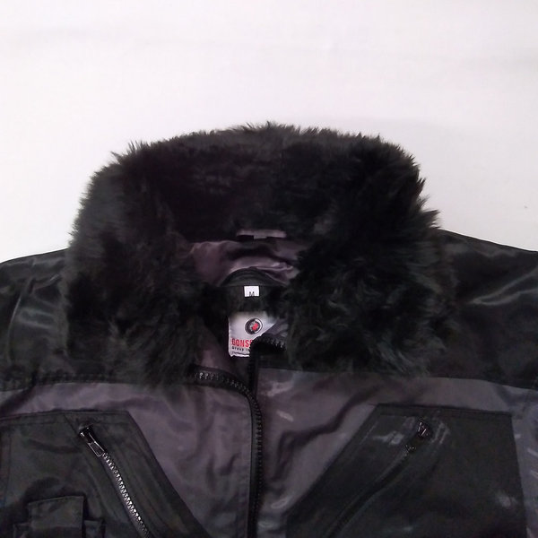 Winterjacke Pilotenjacke grau schwarz Kälteschutz Jacke Berufsjacke Arbeitsjacke