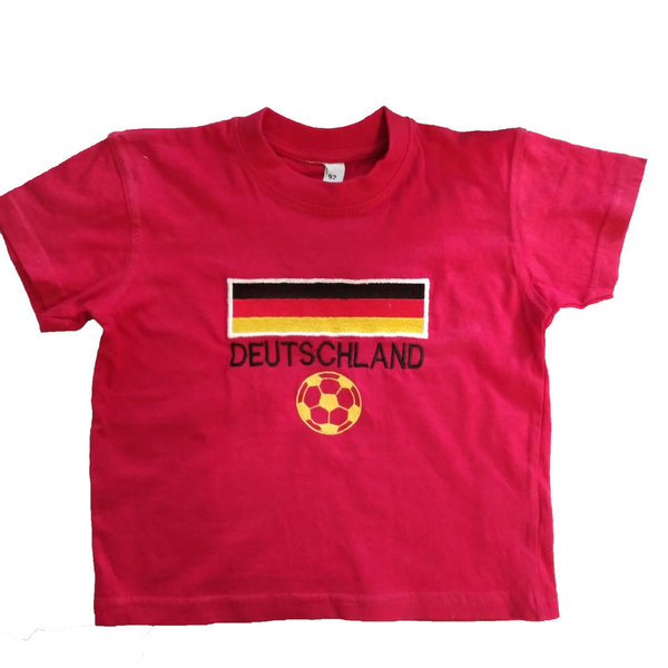 Kinder T-Shirt Deutschland WM EM Fanshirt mit Deutschland Fahne Fußballfans Bekleidung Fußball
