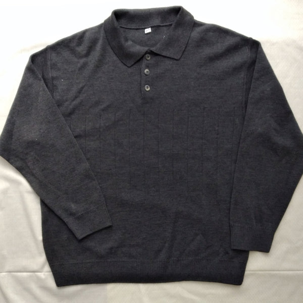 Größe 50 grauer Herren Pullover mit Polokragen hochwertige Herrenbekleidung einfach online kaufen